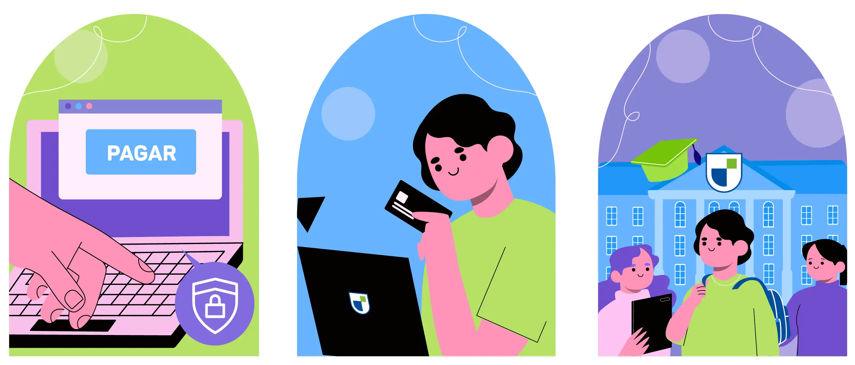 Ilustración representativa de pagos electrónicos universitarios seguros